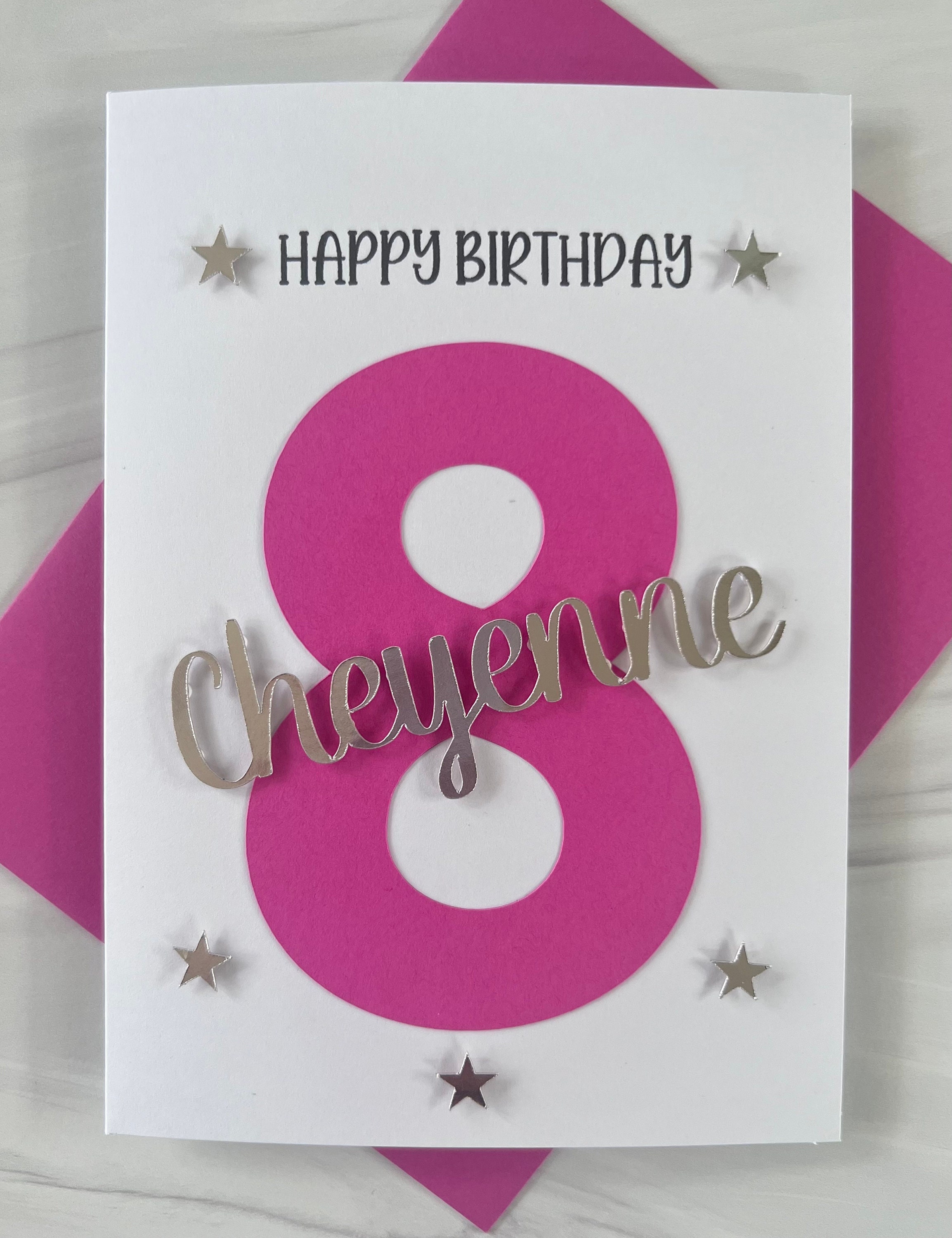 8th Birthday Card Kids Age Card Personalized Etsy