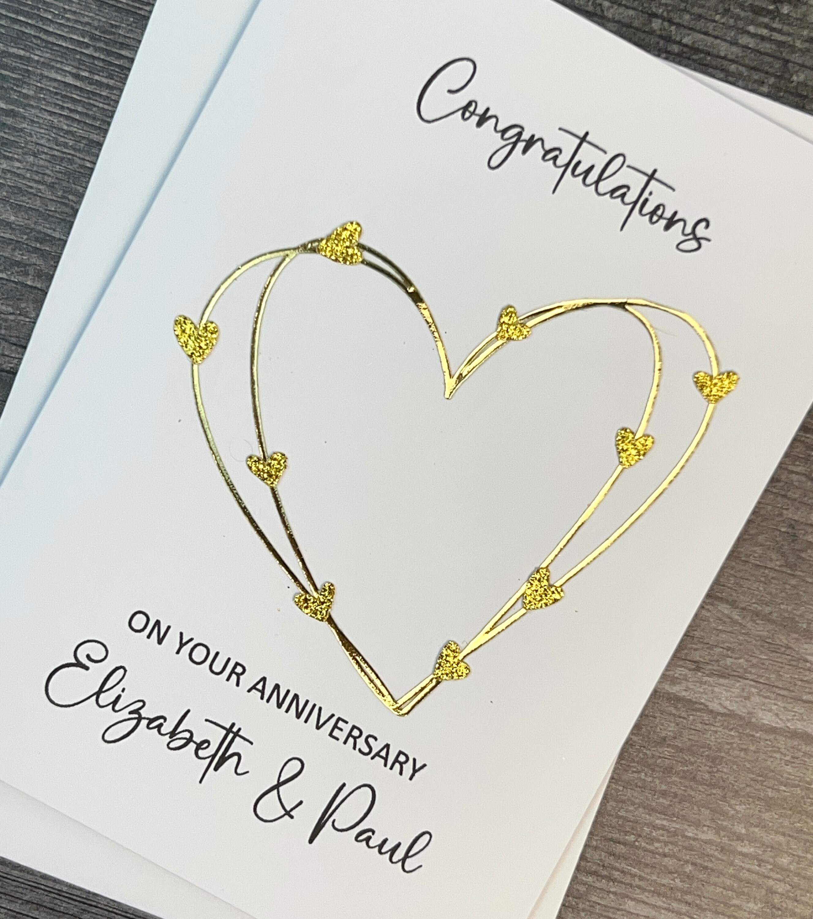 Wedding Anniversary Card With Beautiful Hearts Design, Handmade and ...