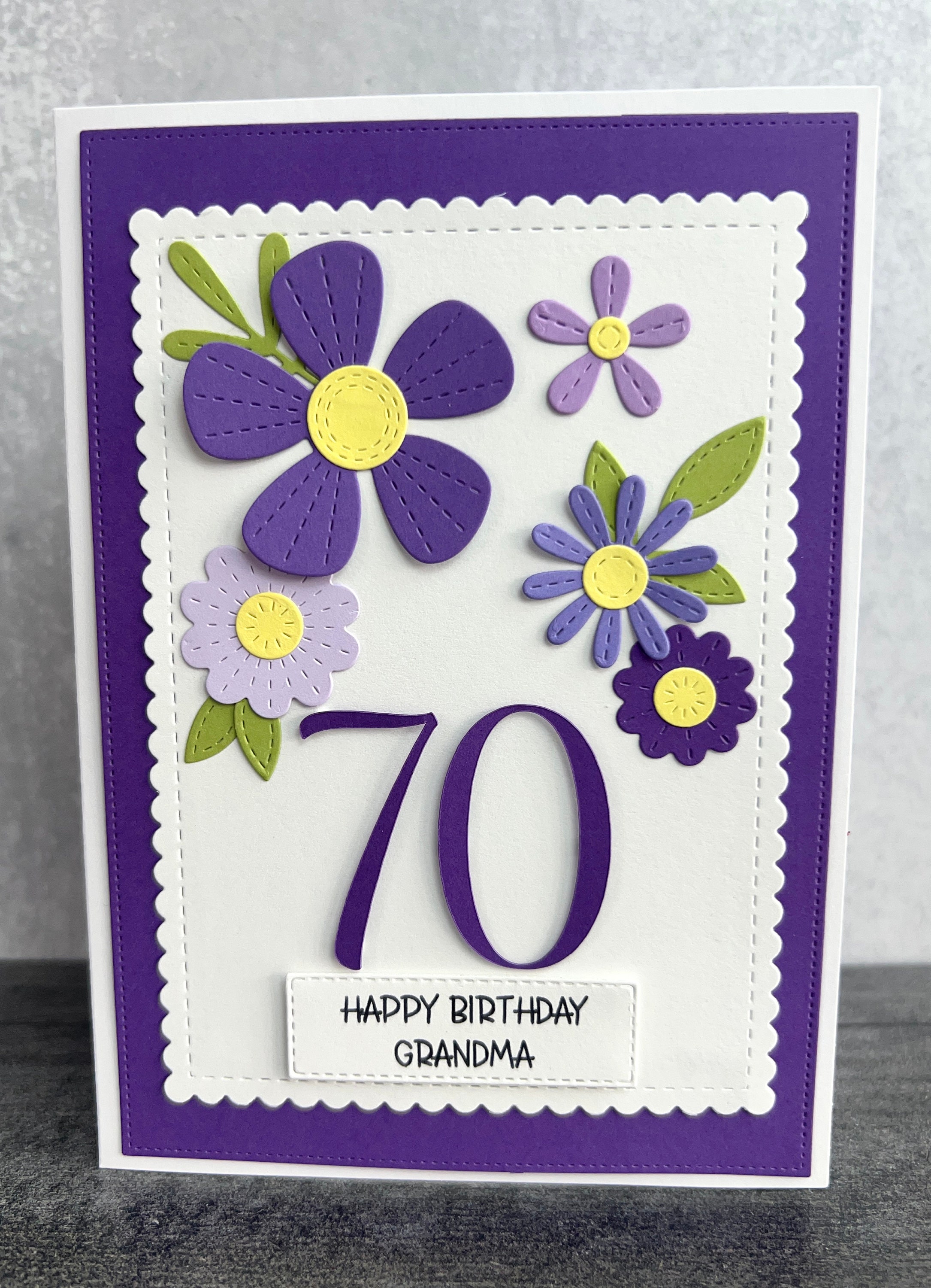 70th Birthday Card, Handmade and Personalized for Her, Beautiful Floral ...