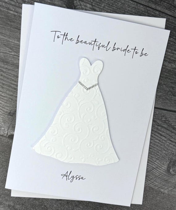 Bridal Shower Card With Wedding Dress Design, Handmade and Personalized,  Daughter, Best Friend, Future Daughter in Law, Sister, Wedding Day. - Etsy