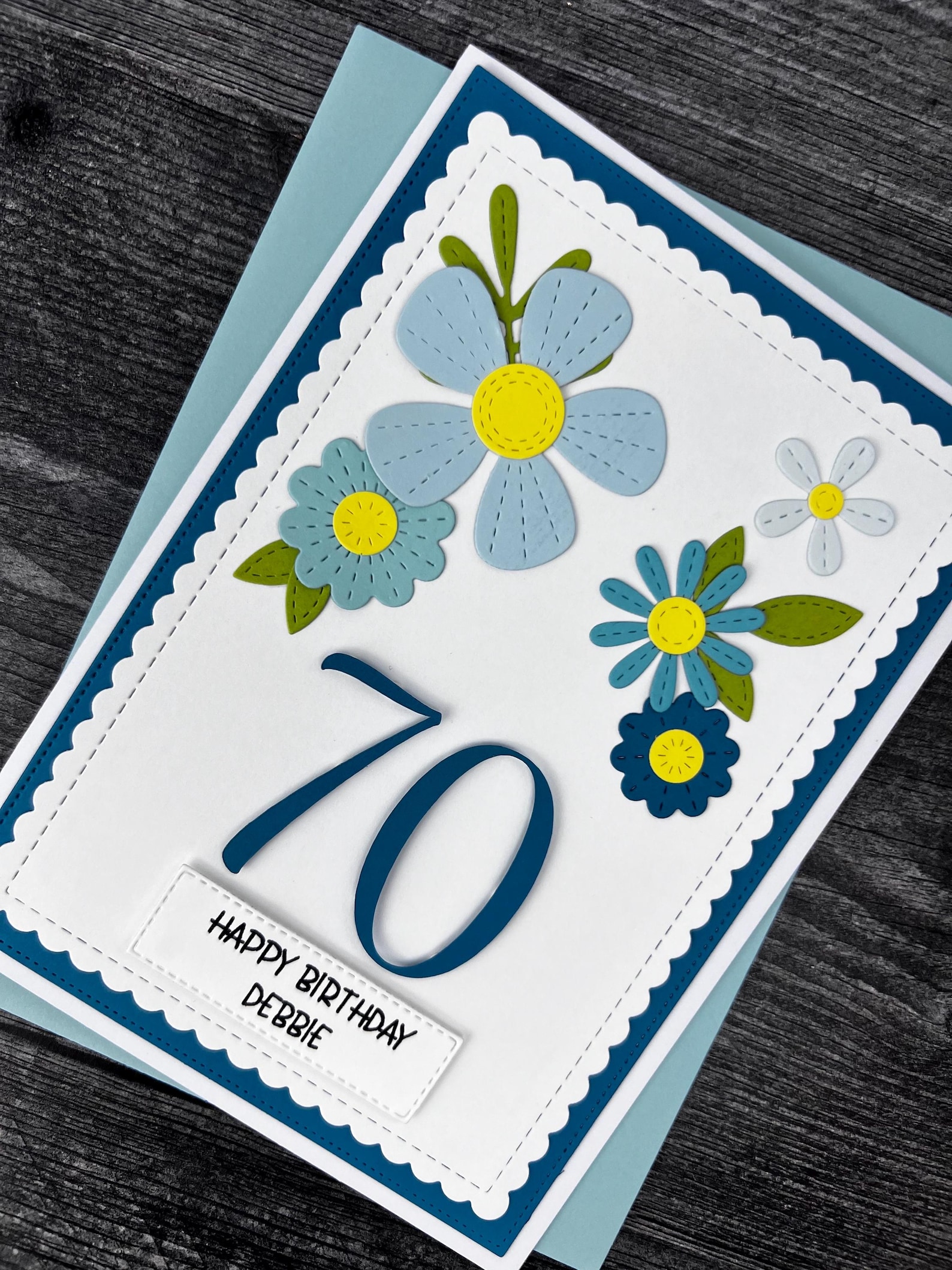 70th Birthday Card, Handmade and Personalized for Her, Beautiful Floral ...