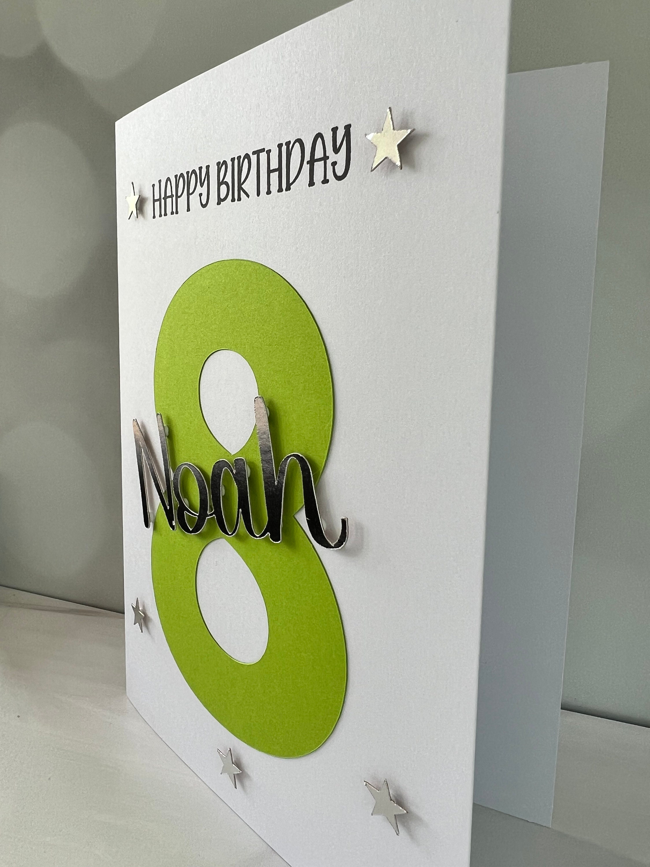 8th Birthday Card Kids Age Card Personalized - Etsy