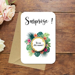Carte à gratter "Tu vas être mamie !" grand-mère  - texte personnalisable - Annonce de grossesse - Naissance - Faire Part - Enfant