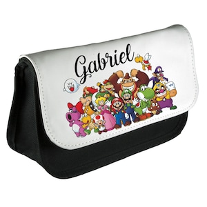 Trousse école pour enfant personnalisée avec votre prénom - Super Mario Personnages  - Crèche - Maternelle - Primaire - Personnalisable