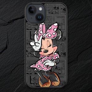 Custodia iPhone Samsung 5,5S,6,6S,7,8,SE,X,11,12,13,14,15,16 Topolino Minnie Amore Disney