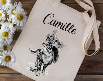 Tote bag Personalized bag with your first name - The Legend of Zelda Twilight Princess Midona Midna Link Wolf - school nursery children