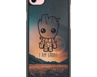 Custom iPhone Samsung 5,5S,6,6S,7,8,SE,X,11,12,13,14,15,16 Case My name is Groot I am Groot