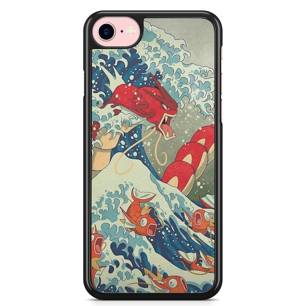 Coque iPhone 5,5S,6,6S,7,8,SE,X,11,12,13,14,15 Leviator Magicarpe Pokemon Kawaii