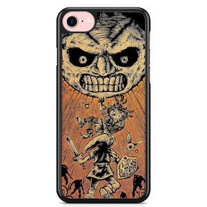Coque iPhone Samsung 5,5S,6,6S,7,8,SE,X,11,12,13,14,15,16 The Legend of Zelda Majora's Mask Lune Link