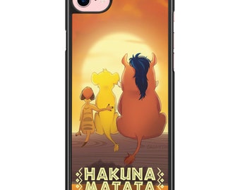 Coque iPhone Samsung 5,5S,6,6S,7,8,SE,X,11,12,13,14,15 Simba Pumba Timon Le Roi Lion Hakuna Matata Disney