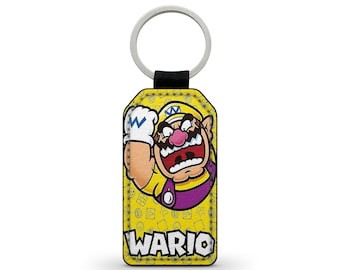 Keyring Keychain Faux Leather Leather Wario Super Mario Bros