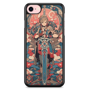 Coque iPhone Samsung 5,5S,6,6S,7,8,SE,X,11,12,13,14,15,16 Link The Legend of Zelda Breath of the Wild Switch