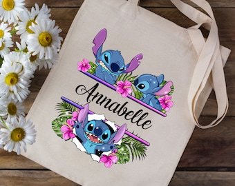 Torba z nadrukiem Torba z Twoim imieniem - Lilo i Stich Disney Tropical - dzieci w wieku przedszkolnym