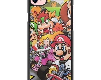 Custom iPhone Samsung 5,5S,6,6S,7,8,SE,X,11,12,13,14,15,16 Super Mario Kart NES Case