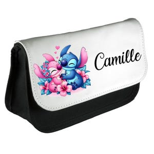 Trousse école pour enfant personnalisée avec votre prénom - Lilo et Stitch Disney Angel  - Crèche - Maternelle - Primaire