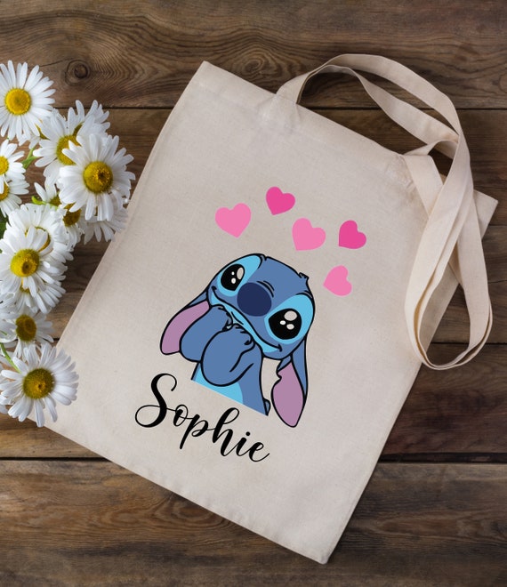 Tote bag Sac personnalisé avec votre prénom Lilo et Stitch Disney école  crèche enfants