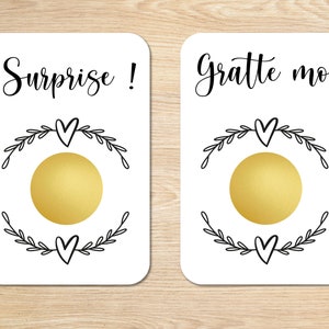 Carte à gratter personnalisable - Annonce de grossesse - Mariage - Anniversaire - Faire Part Naissance - Parrain - Marraine - Tata