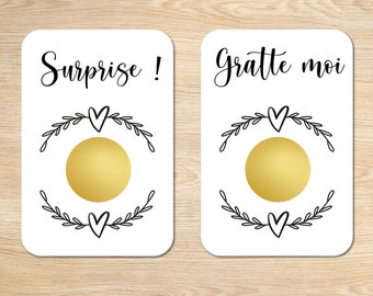 Customizable scratch card - Pregnancy announcement - Wedding - Birthday - Birth announcement - Godfather - Godmother - Tata