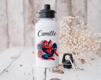 Gourde pour enfant personnalisée avec votre prénom - Homme Arraignée - Ecole Maternelle Crèche Idée Cadeau