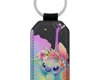 Chaveiro Anel Chaveiro Couro Falso Couro Falso Lilo e Stitch Disney