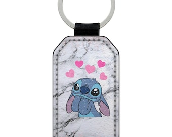 Keychain Ring Imitation Leather Faux Leather Lilo and Stitch Disney