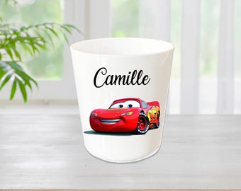 Tazza personalizzata per bambini con il tuo nome - Flash - Tazza bianca infrangibile per la cameretta dei bambini