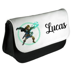 Trousse école pour enfant personnalisée avec votre prénom - The Legend of Zelda TOTK Link - Crèche - Maternelle - Primaire - Personnalisable