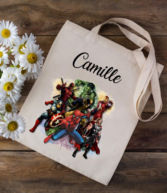 Tote Bag Personalized Bag With Your First Name Spider Man