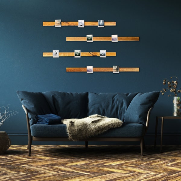 Barre d'images / barre photo, magnétique - Le mur photo moderne et minimaliste comme alternative au cadre photo en bois de chêne massif