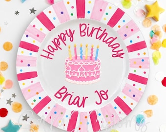 Personalized Birthday Plate | Hand Painted Birthday Plate | Custom Birthday Cake Plate | Birthday Keepsake Gift | First Birthday