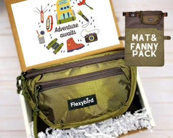Adventure awaits Gift Box MAT& Waist Bag for Hiking, Camping, Picnics, Concerts, all outdoors activities