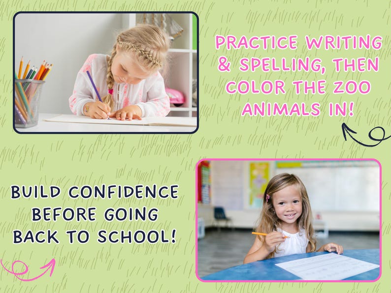A-Z Zoo Animal Name Tracing & Coloring Book Kids Printable Alphabet ...
