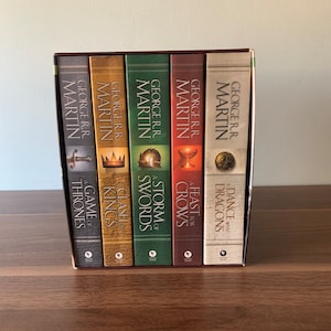 A Game of Thrones A Song of Ice and Fire Box Set By George R. R. Martin  A Clash of Kings, A Storm of Swords,  A Dance with Dragons