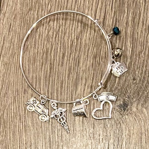 Nurse, Nurse Practitioner, Nurse Assistant, Medical Assistant, Doctor, EMT Charm Bangle
