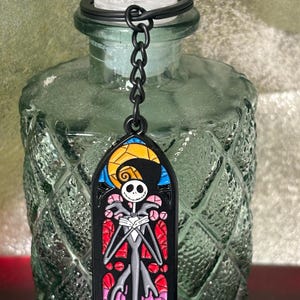 A Jack Skellington Black Door Keychain