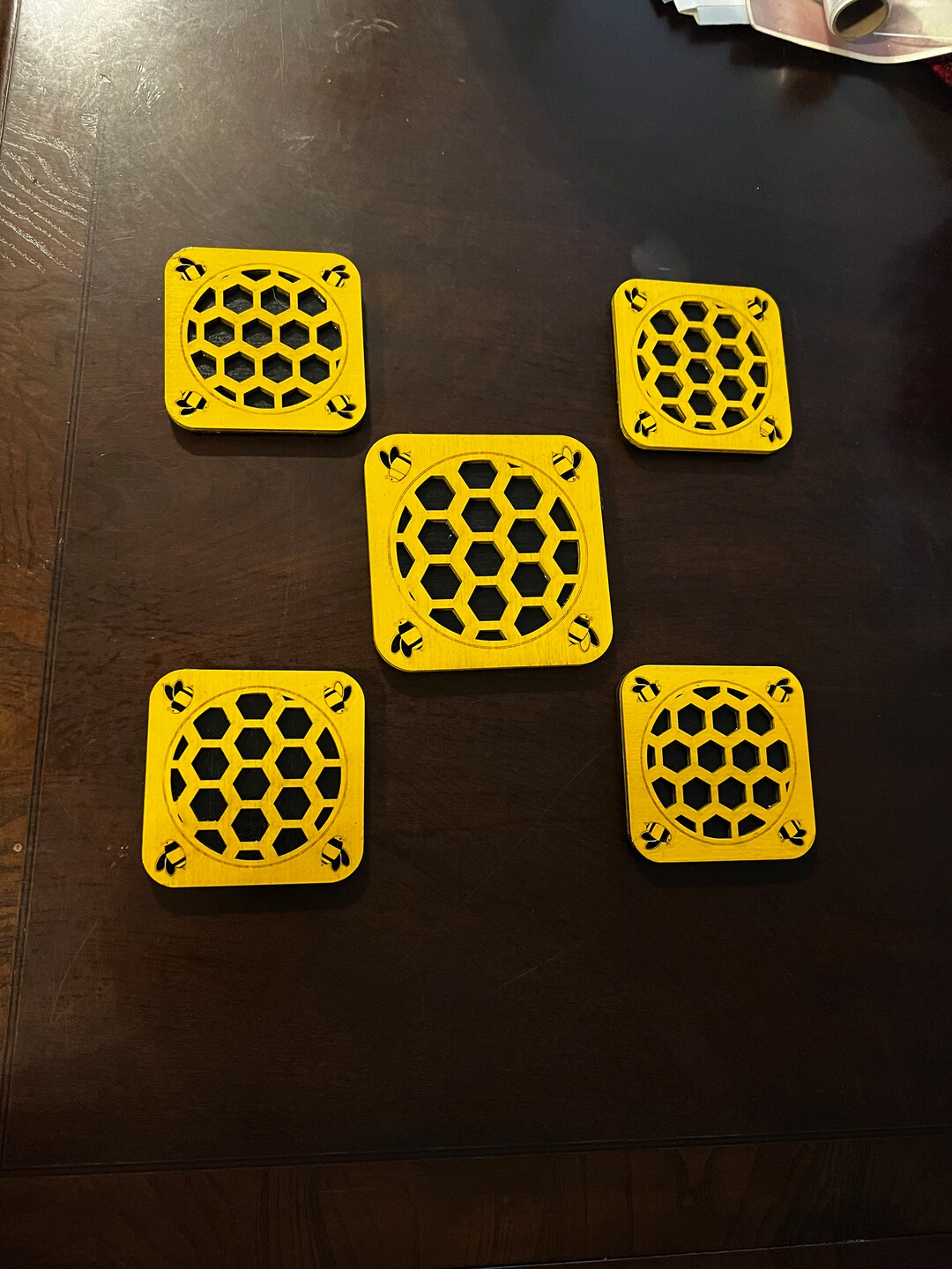 Bee Coasters, Set of 5 - Etsy