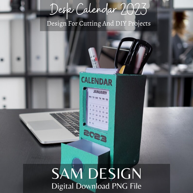 Desk Calendar 2023, Cut Files With PNG and SVG Formats, 3D Calendar - Etsy