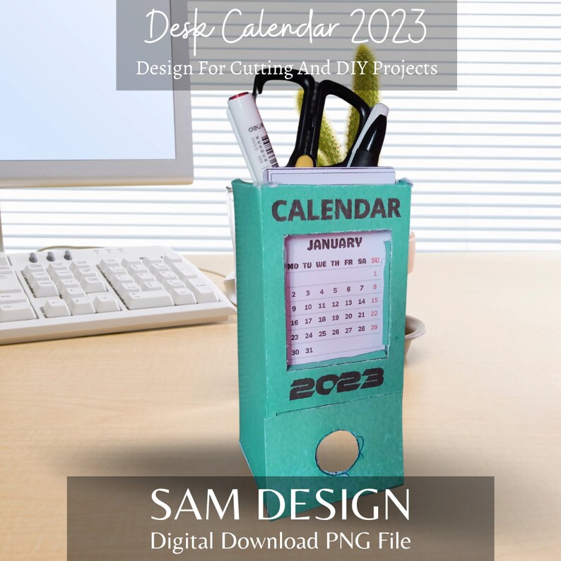 Desk Calendar 2023, Cut Files With PNG and SVG Formats, 3D Calendar - Etsy