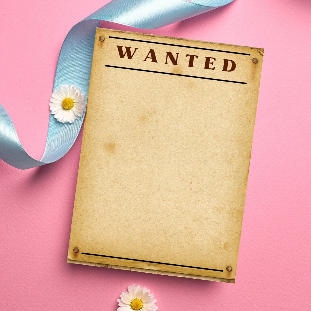 Wanted Birthday Invitation Kid for Boy , Digital Invitation ,2 Side ...