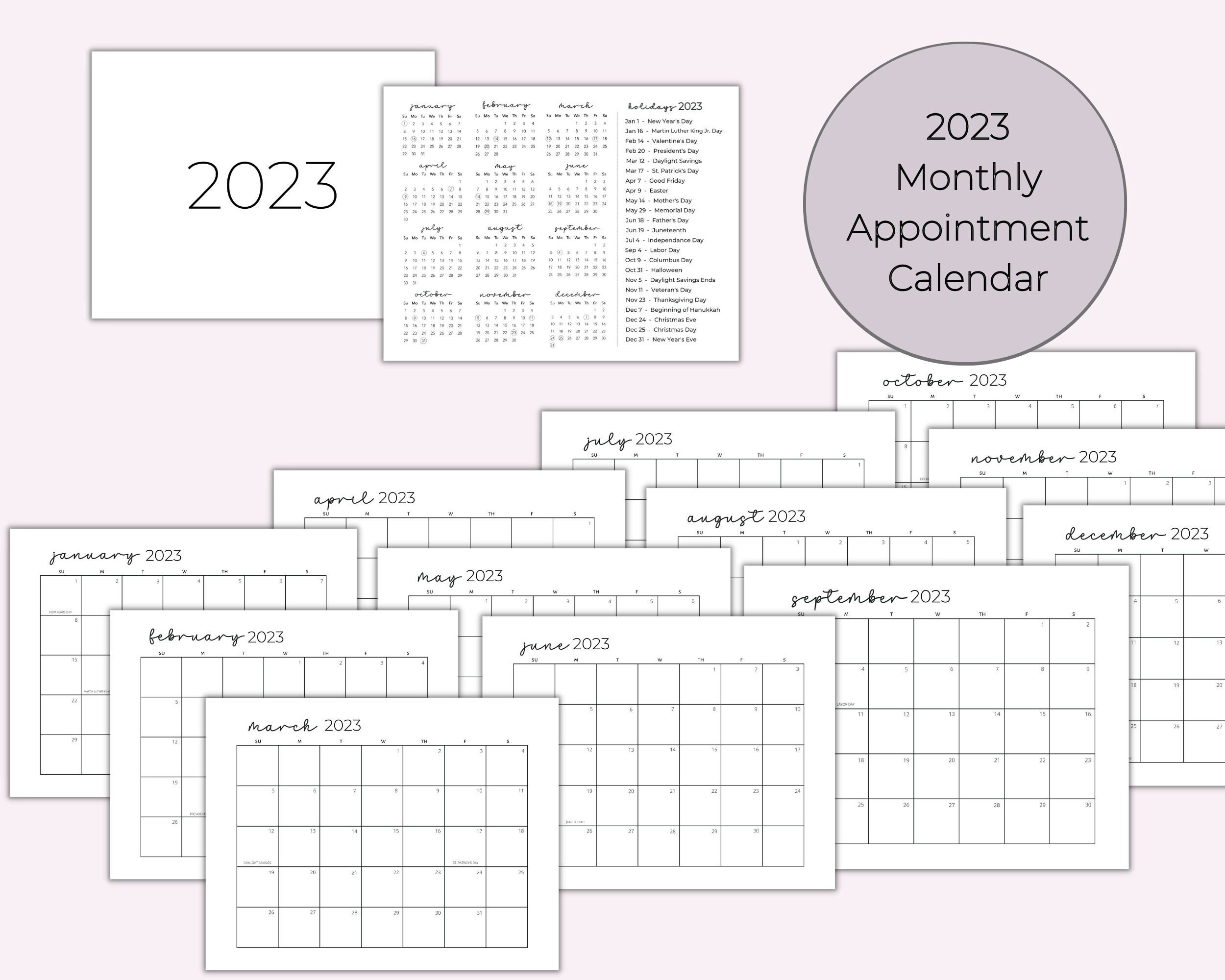 2023 Monthly Appointment Calendar