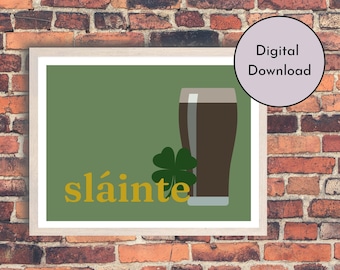 St. Patrick's Day Irish Slainte Beer Print