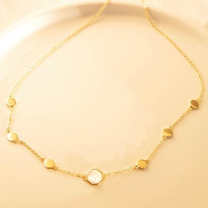 Giving Back Necklace - 18k Gold Plated Octagon Necklace with Pearl