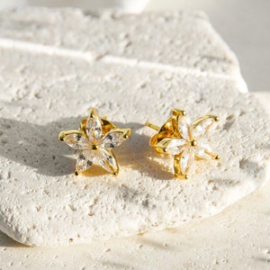 Jasmine Studs | Dainty Flower Earrings for Women | Jasmine Floral Jewelry | Everyday Floral Studs | Nature Inspired Earrings