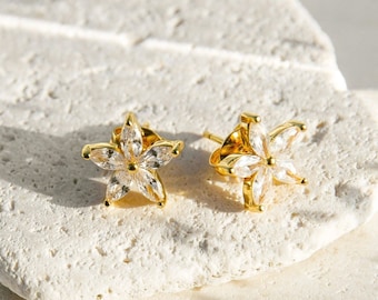 Jasmine Studs | Dainty Flower Earrings for Women | Jasmine Floral Jewelry | Everyday Floral Studs | Nature Inspired Earrings