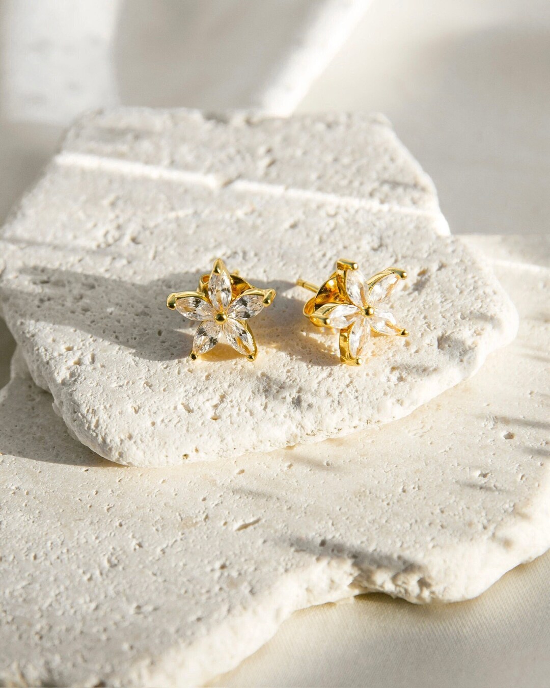 Jasmine Studs, Jasmine Flower Earrings, Flower Earrings Etsy