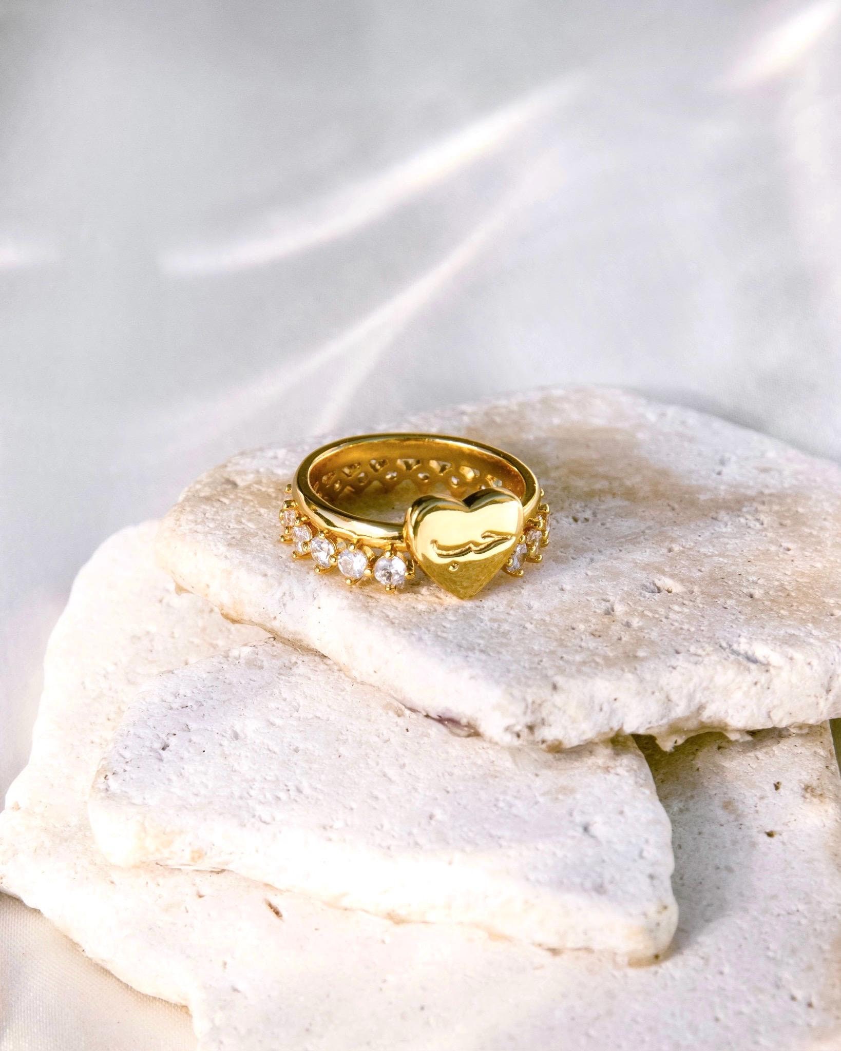 Love Ring | Arabic calligraphy Heart Ring | Romantic Jewelry Gift for Her
