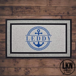 Nautical Custom Doormat, Nautical Family Last Name Doormat, Nautical Personalized Welcome Mat