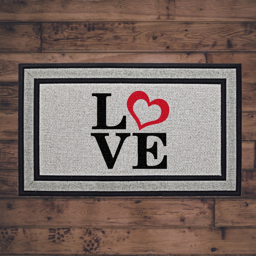 Valentine's Day Doormat, Love Door Mat, Valentines Heart Mat