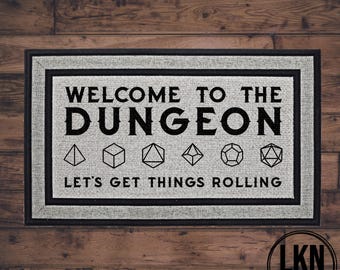 Welcome to the Dungeon doormat, Dungeon Master welcome mat, DnD door mat, Geek Home Decor, Nerd Gift
