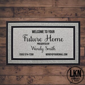 Open House Doormat, Real Estate Agent Gift, Realtor Door Mat, Real Estate Business Card